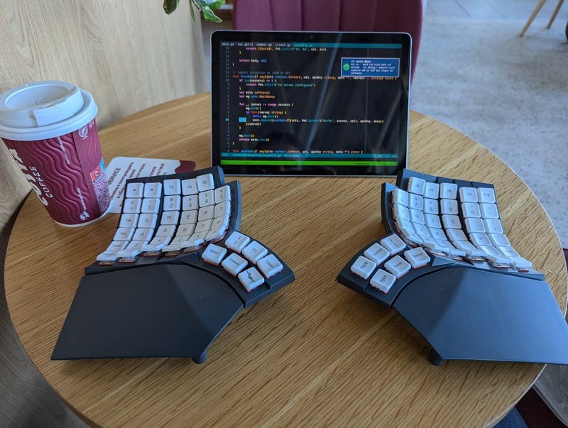 Glove80 on the go with my Surface Go 2 Glove80 on the go with my Surface Go 2