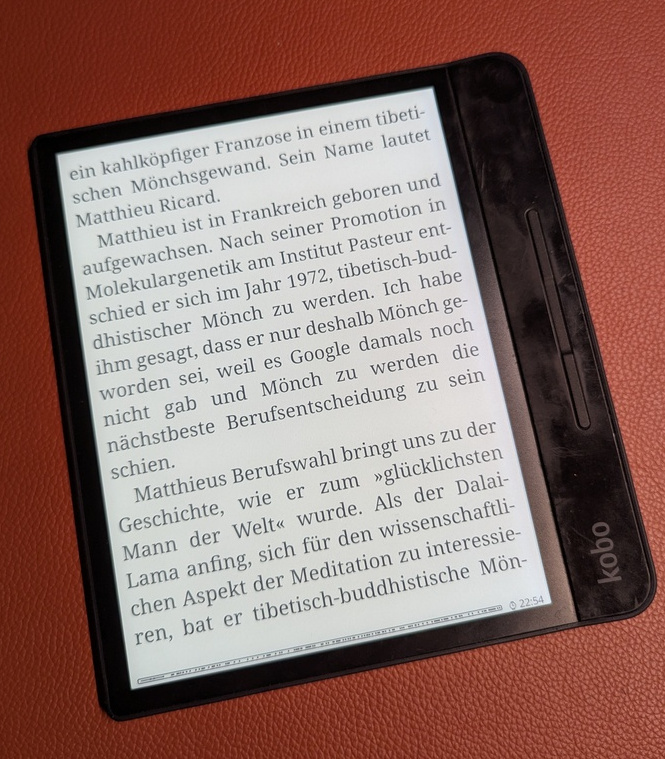 KOReader running on Kobo Forma KOReader running on Kobo Forma