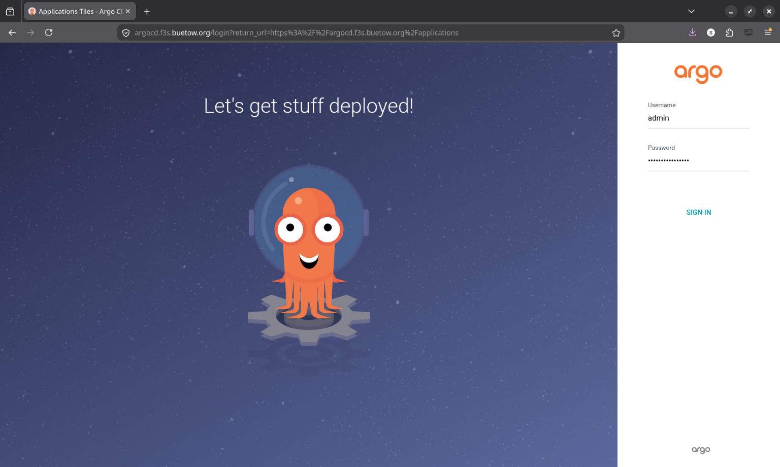 ArgoCD login page ArgoCD login page